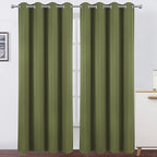 LEMOMO Olive Blackout Curtains/52 x 95 Inch/Set of 2 Panels Thermal Insulated Room Darkening Curtains for Bedroom
