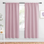 NICETOWN Blackout Curtains for Living Curtains, Baby Pink, 2 Panels, 42 by 72, Room Darkening Window Curtain Panels, Easy-Care Solid Thermal Insulated Draperies/Drapes for Daughter Room