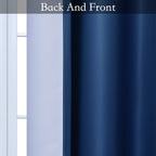 SimpleHome Blue to Grey White Ombre Room Darkening Curtains 63 Inch