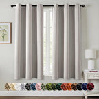 MIULEE Cobblestone Blackout Curtains for Bedroom Living Room 63 Inches Long 2 Panels, Thermal Insulated Room Darkening Drapes Solid Grommet Noise Reduction Light Blocking Window Treatments 40x63 Inch