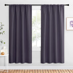 NICETOWN Blackout Curtains for Living Curtains, Greyish Purple, 2 Panels, 42 by 72, Room Darkening Window Curtain Panels, Easy-Care Solid Thermal Insulated Draperies/Drapes for Daughter Room