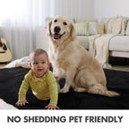 5x8 Ft Extra Large Shag Rugs for Living Room, Ultra Soft Fluffy Furry Area Rugs for Bedroom Indoor Floor, Aesthetic Carpet for Kids Home Decor (Black)
