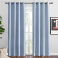 NICETOWN Vintage Blue Blackout Curtains 86 inches Length for Living Room, 2 Panels, 55" Wide, Thermal Insulated Long Drapes for Large Window