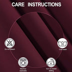 LEMOMO Burgundy Red Blackout Curtains 42 x 54 Inch Length Set of 2 Panels Grommet Bedroom Curtains for Living Room