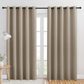 NICETOWN Blackout Draperies Curtains for Kids Room, Taupe, Set of 2, 70 by 84 inches, Window Treatment Thermal Insulated Solid Grommet Blackout Drape Panels for Bedroom