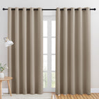 NICETOWN Blackout Draperies Curtains for Kids Room, Taupe, Set of 2, 70 by 84 inches, Window Treatment Thermal Insulated Solid Grommet Blackout Drape Panels for Bedroom