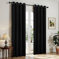 Joydeco Christmas Blackout Curtains for Living Room, Black Curtains 90 Inch Long 2 Panels Set, Room Darkening Grommet Drapes for Bedroom Window (Black, W52 x L90 Inch)