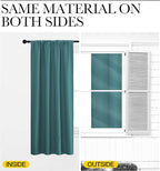 NICETOWN Bedroom Curtains, Three Pass Microfiber Noise Reducing Thermal Insulated Solid Rod Pocket Blackout Window Curtains for Kids Room (Sea Teal, 2 Panels, 34-inch x 63-inch)