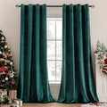 MIULEE Velvet Curtains Christmas Dark Green 52 x 108 Inch Length Set of 2