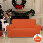Easy-Going Stretch Loveseat Slipcover 1-Piece Sofa Cover Furniture Protector Couch Soft with Elastic Bottom for Kids Polyester Spandex Jacquard Fabric Small Checks (Loveseat, Orange)