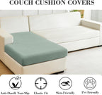 Sofa Covers Couch Covers for Sofa Pet Friendly Couch Cushion Covers Universal Sofa Covers Washable Stretch Slipcovers for Sectional Sofa (Texture Green,Chaise Cover)