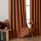MIULEE Terracotta Blackout Bedroom Curtains Drapes 96 Inch Long 52"x96"