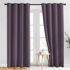 NICETOWN Plum Curtains for Living Room 84 inches Long - Plum Grommet Room Darkening Window Treatments Sound Reducing Drapes for Bedroom, 2 Panels, W52 x L84
