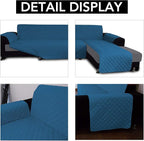 Easy-Going Sofa Slipcover L Shape Sofa Cover Sectional Couch Cover Furniture Protector Mat for Pets Dog Cat (X-Large,Peacock Blue/Peacock Blue)