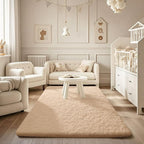 Ophanie Beige Rugs for Bedroom Living Room, Fluffy Fuzzy Furry Carpet, Plush Soft Shaggy Bedside Indoor Floor 4x6 Area Rug for Kids Girls Boys Baby Teen Dorm Nursery Home Decor Aesthetic
