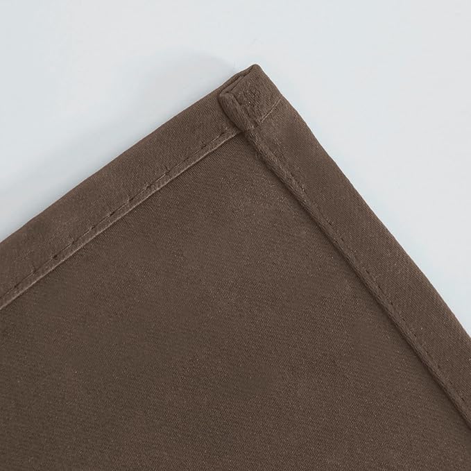 LEMOMO Chocolate Brown Blackout Curtains 42 x 54 Inch Length Set of 2 Panels Grommet Bedroom Curtains for Living Room
