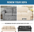 H.VERSAILTEX 4 Piece Stretch Sofa Covers for 3 Cushion Couch Covers for Living Room Furniture (Base Cover Plus 3 Seat Cushion Covers) Upgraded Thicker Jacquard Fabric (Sofa, Cream)