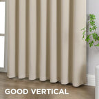 Joydeco Blackout Curtains 84 Inch Length 2 Panels Set, Thermal Insulated Long Curtains& Drapes 2 Burg, Room Darkening Drapes for Bedroom Living Room (Light Beige, W37 x L84 Inch)