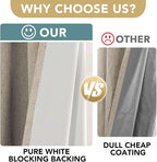 H.VERSAILTEX 100% Blackout Curtains for Bedroom Thermal Insulated Linen Textured Curtains Heat and Full Light Blocking Drapes Living Room Curtains 2 Panel Sets, 42x54 Inch, Cobblestone