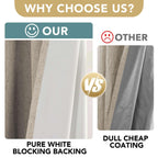 H.VERSAILTEX 100% Blackout Curtains for Bedroom Thermal Insulated Linen Textured Curtains Heat and Full Light Blocking Drapes Living Room Curtains 2 Panel Sets, Cobblestone, 42x63 Inch