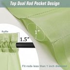Sheer Curtains 63 Inch Length 2 Panels, Soft Voile Sheer Curtains for Christmas, Breathable Light Filtering Window Treatments, Dual Rod Pocket Panels, Lime, 2x42Wx63L Inches