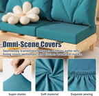 8Pcs Stretch Patio Cushion Covers, Outdoor Couch & Sofa Replacement Slipcovers for Patio Furniture Cushion Covers, Washable Reusable Furniture Protector