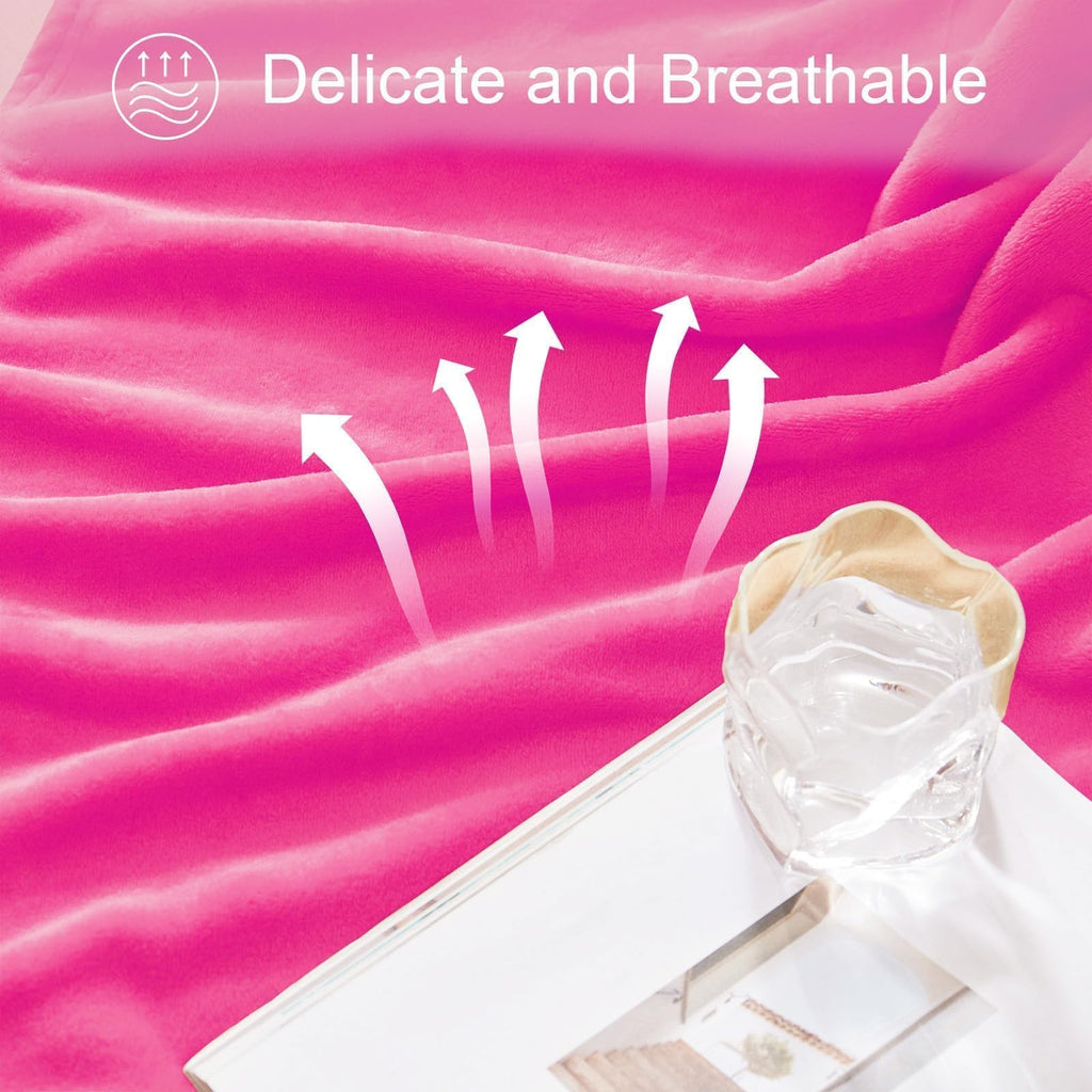 Exclusivo Mezcla Soft Fleece Blanket Queen Size for Bed, Hot Pink