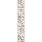 KOZYFLY Modern Abstract Washable Rug Runner 2.6x16 Hallway Rug Runner Non-Slip Soft Kitchen Runner Rugs, Multi Grey/Orange Striped Carpet for Stair Entryway Bathroom