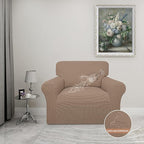 Easy-Going 100% Waterproof Chair Couch Cover,Dual Waterproof Sofa Cover, Stretch Jacquard Sofa Slipcover, Leakproof Furniture Protector for Kids, Pets, Dog and Cat (Chair, Camel)