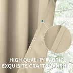 BGment Room Darkening Curtains 54 Inches Long - Grommet Thermal Insulated Drapes Window Treatment Curtains for Bedroom, 2 Panels, 38 x 54 Inch, Beige