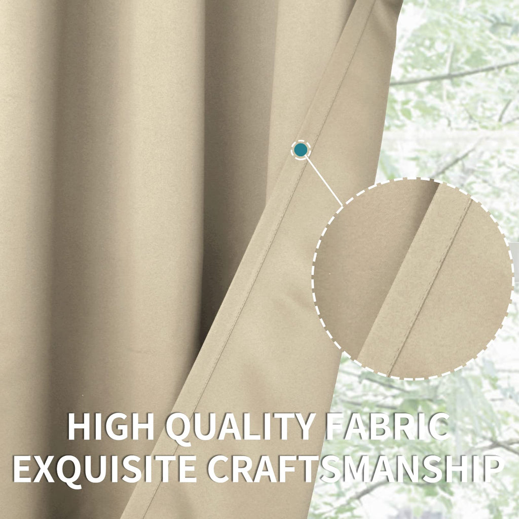 BGment Short Curtains for Small Window 45 Inch Long - Beige 2 Panels