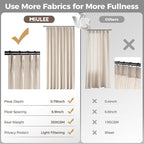 MIULEE Pinch Pleated Thick Linen Curtains 84 Inches Long 2 Panels for Living Room Bedroom, Linen Textured Memory Trained Drapes Pleat Back Tab Light Filtering Cream Ivory Window Curtains with Hooks