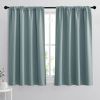 RYB HOME 54 inch Blackout Curtains for Living Room, Rod Pocket Thermal Insulated Small Window Drapes Room Darkening Shades for Bedroom Studio Dorm, W 42 x L 54 inch, Set of 2 Panels, Dusty Blue