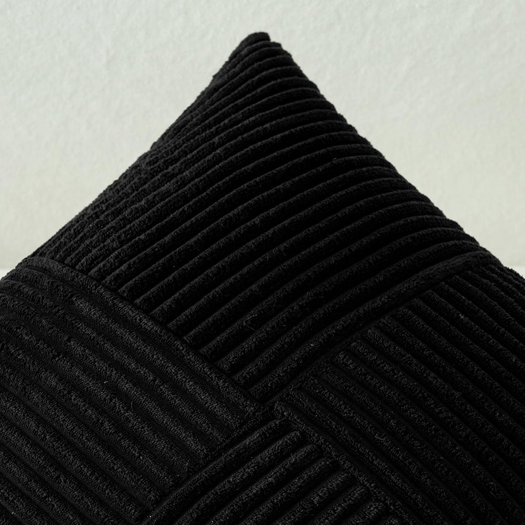 MIULEE Black Decorative Lumbar Throw Pillow Covers 12x24 Inch 2 Pack