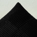 MIULEE Black Decorative Lumbar Throw Pillow Covers 12x24 Inch 2 Pack