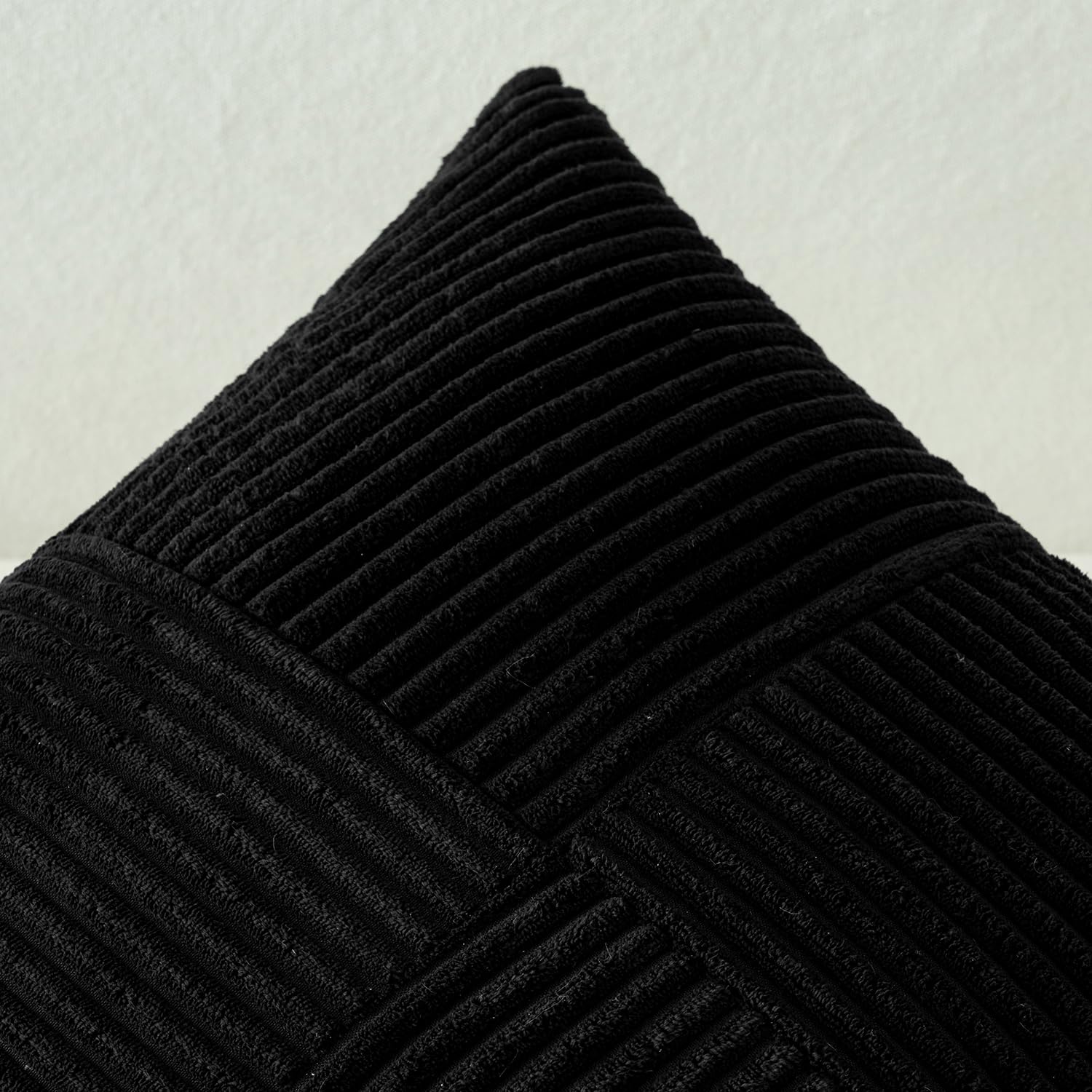 MIULEE Black Decorative Lumbar Throw Pillow Covers 12x24 Inch 2 Pack