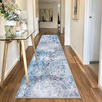 HEBE Hallway Runner Rug 2'x10' Washable Vintage Distressed Area Rugs Non Slip Laundry Rug Runner Boho Floor Carpet Runners for Hallways Entryway Laundry Room Kitchen Bathroom