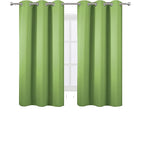 LEMOMO Light Green Bedroom Blackout Curtains for Living Room/42 x 63 Inch Long/Set of 2 Panels Thermal Insulated Fashion Boys Room Curtains