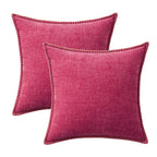 MIULEE Decorative Couch Throw Pillow Covers 18x18 Inch Hot Pink 2 Pack