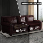 Leather Look Couch Cushion Covers Sofa Seat Slipcovers Sets Couches Furniture Protector for Sectional Armchair Loveseat Pets Kids Stretch Spandex Fabric (1 Cushion Loveseat, Burgundy)