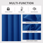Joydeco Blackout Curtains 95 Inches Long 1 Panel, Thermal Insulated Long Curtains& Drapes 1 Piece, Room Darkening Grommet Drapes for Living Room Bedroom Window (W70 x L95 Inch, Royal Blue)