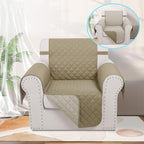 Luxshare Home Reversible Couch Cover for 3 Cushion, Sofa, Camel/Beige