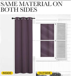 NICETOWN Bedroom Curtains Blackout Drapery Panels, 2 Panels, 42 x 54 Inch, Plum, Three Pass Microfiber Thermal Insulated Solid Ring Top Blackout Window Curtains/Drapes