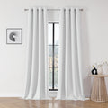 Joydeco Blackout Curtains 108 Inch Length 2 Panels Set, Thermal Insulated Long Curtains& Drapes 2 Burg, Room Darkening Grommet Drapes for Bedroom Living Room Window(Greyish White, W52 x L108 Inch)