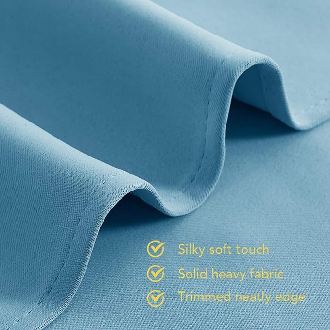 NICETOWN Blackout Draperies Curtains for Kids Room, Window Treatment Thermal Insulated Solid Grommet Blackout Drape Panels for Bedroom (Teal Blue, Set of 2, 70 by 84 inches)