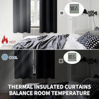 BGment Blackout Curtains for Living Room - Grommet Thermal Insulated Room Darkening Curtains for Bedroom, 2 Panels of 52 x 95 Inch, Black