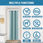 H.VERSAILTEX Doorway Curtain Blackout Closet Door Curtain Room Divider Window Treatment Curtain for Bedroom Thermal Insulated Privacy Drape Soundproof Grommet, 42 x 80 inches, 1 Panel, Mineral Blue