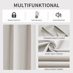 Joydeco Blackout Curtains 84 Inch Length 2 Panels Set, Thermal Insulated Long Curtains& Drapes 2 Burg, Room Darkening Grommet Drapes for Bedroom Living Room Window (Natural, W52 x L84 Inch)