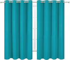 LEMOMO Teal/Turquoise Kids Blackout Bedroom Curtains/52 x 63 Inch/Set of 2 Panels Thermal Insulated Living Room Curtains