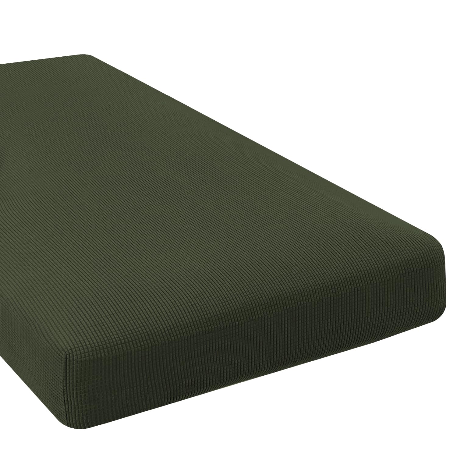 H.VERSAILTEX Super Stretch Individual Chaise Cover Sectional Couch Covers for L Shaped Sofa Both Left/Right Featuring Thick Jacquard Textured Twill Fabric (1 Piece Chaise Cover, Olive)